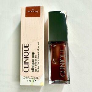Clinique Pop Lip + Cheek Oil — Nude Honey (warm brown nude)